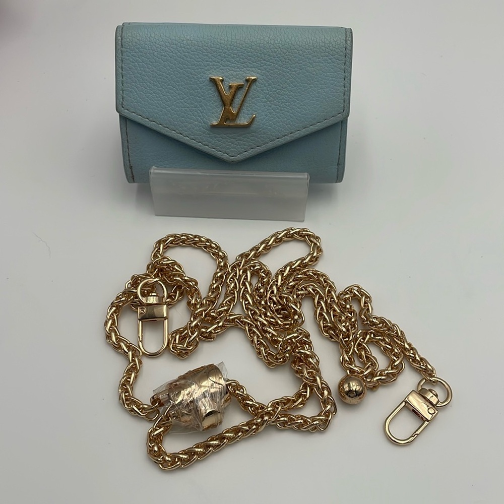 Louis Vuitton rare lock Light mini Blue Wallet - Picture 1 of 16